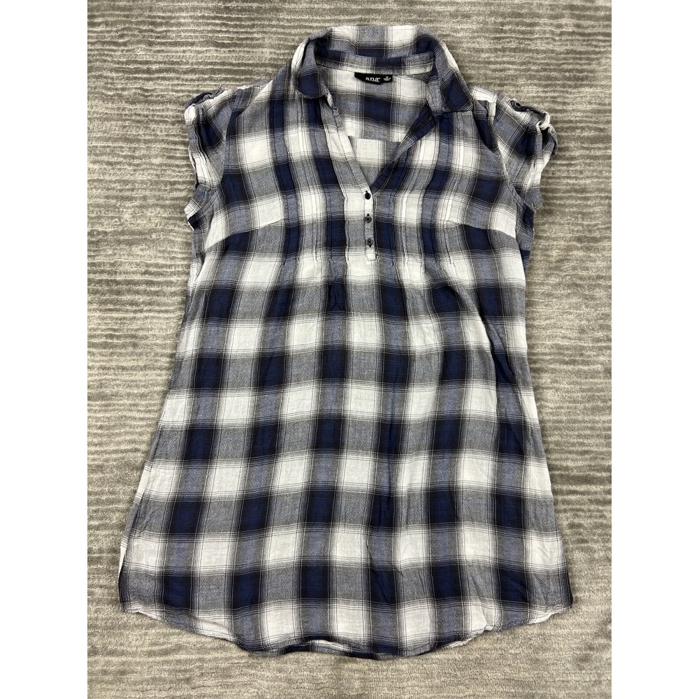 Ana Dress Womens‎ Medium Multicolor Plaid Casual Cotton